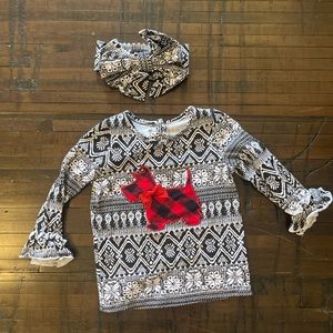 Ricrac & Ruffles shirt with matching bow